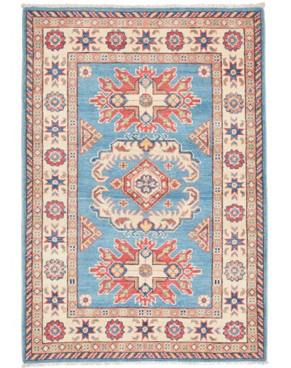Tappeto Kazak Afghanistan beige azzurro 84x122