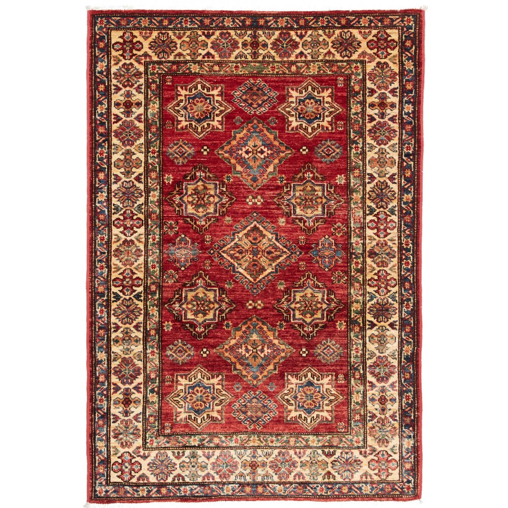 Tappeto Kazak Fine Pakistan marrone giallo 101x147 Tappeto Kazak Fine Pakistan marrone giallo 101x147