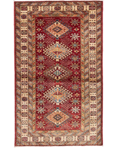 Tappeto Kazak Fine Pakistan marrone giallo 92x152