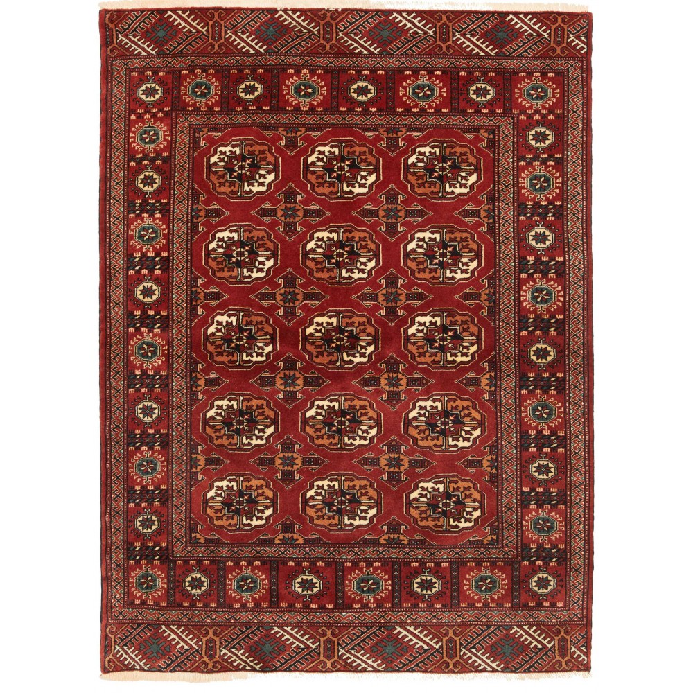Tappeto Torkaman Persia marrone blu 108x150 Tappeto Torkaman Persia marrone blu 108x150