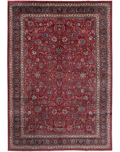 Tappeto Mashad Persia marrone blu 343x495