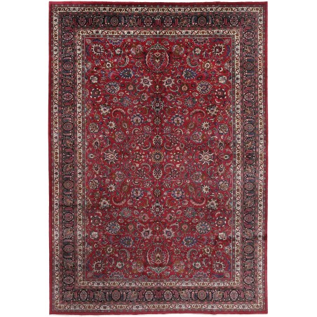 Tappeto Mashad Persia marrone blu 343x495