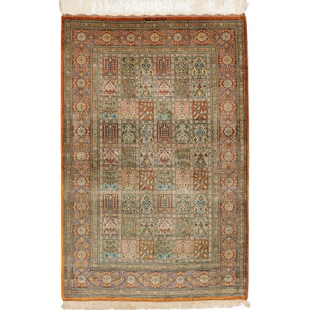 Tappeto Ghom seta Persia marrone 78x120