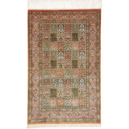 Tappeto Ghom seta Persia marrone 77x122
