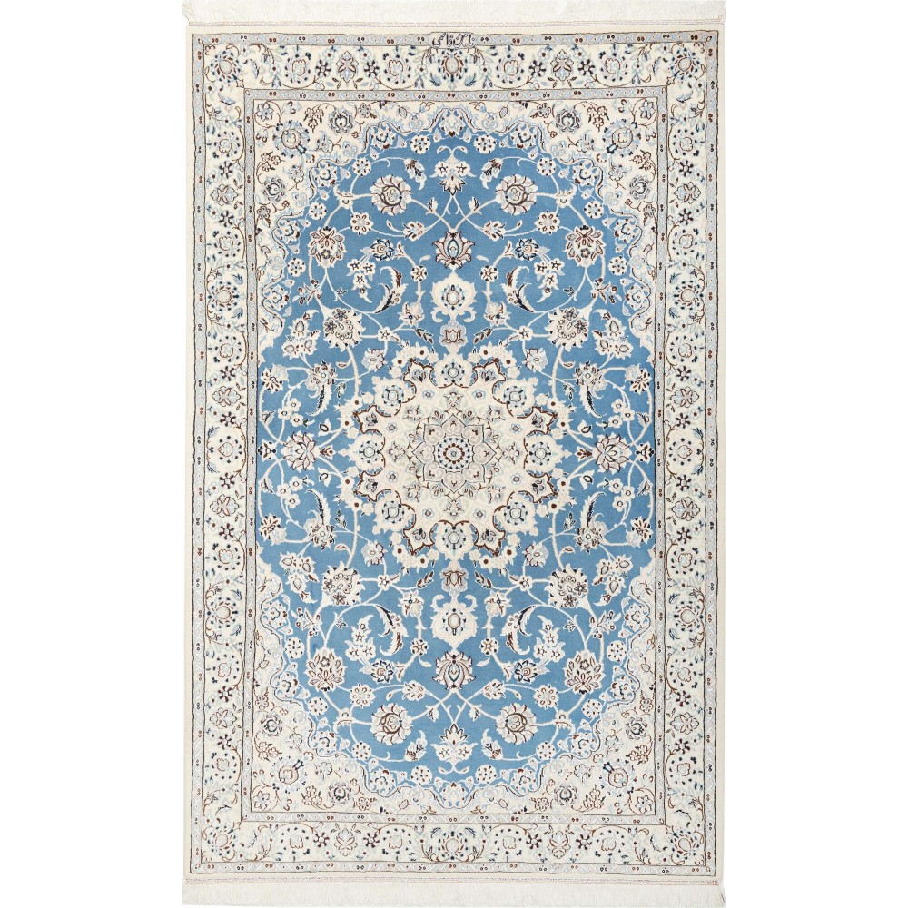 Tappeto Nain 9La Persia bianco grigio 130x207 Tappeto Nain 9La Persia bianco grigio 130x207