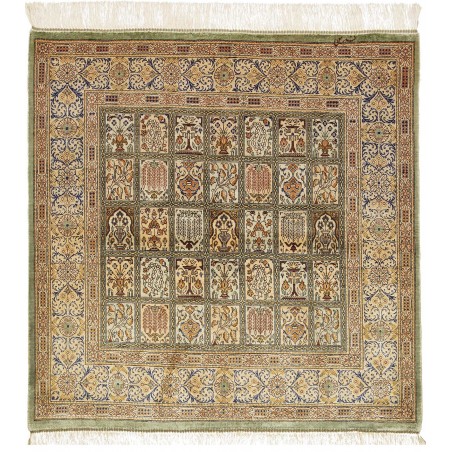 Tappeto Ghom seta Persia marrone beige 95x97