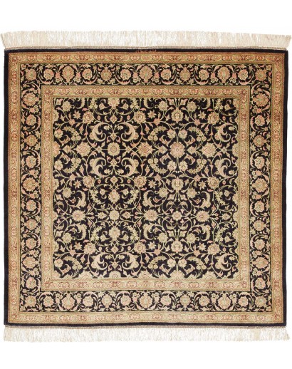 Tappeto Ghom seta Persia marrone beige 100x100