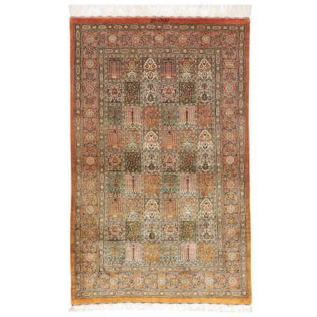 Tappeto Ghom seta Persia marrone 97x154