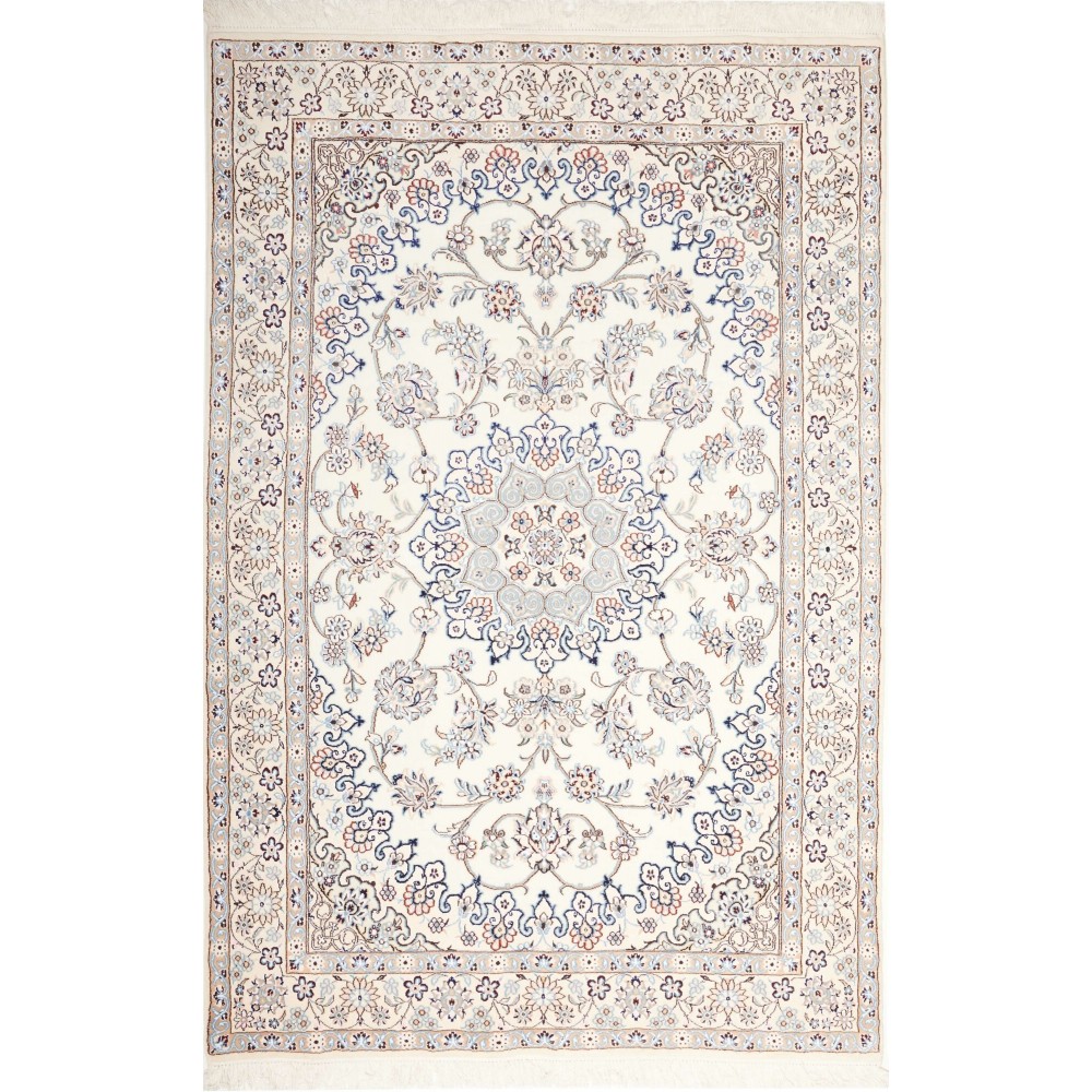 Tappeto Nain 9La Persia bianco marrone 140x214 Tappeto Nain 9La Persia bianco marrone 140x214