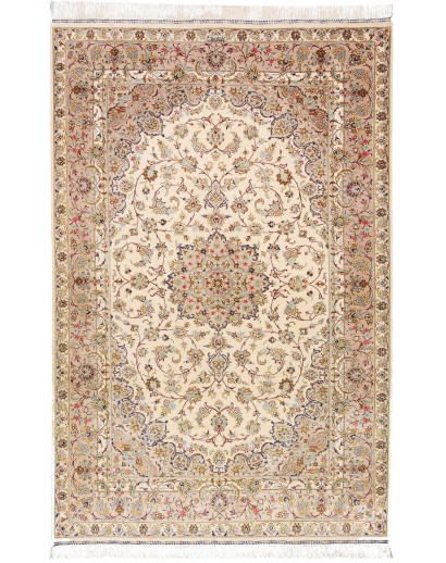 Tappeto Ghom seta Persia giallo 100x157