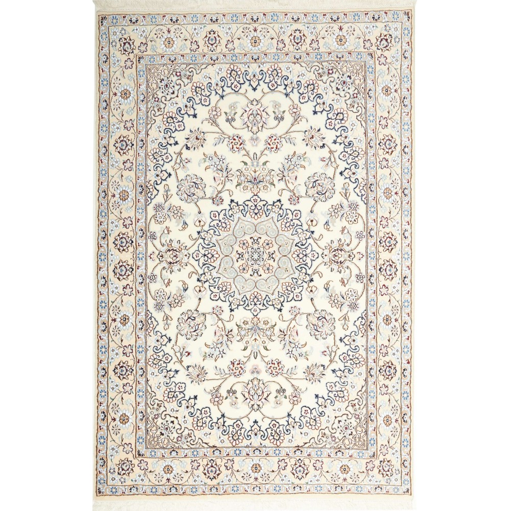 Tappeto Nain 9La Persia bianco verde 132x203 Tappeto Nain 9La Persia bianco verde 132x203