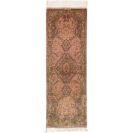 Tappeto Ghom seta Persia marrone 50x148