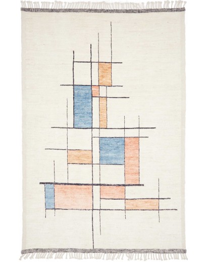 Tappeto Gabbeh Marrakech Pakistan bianco beige 197x298