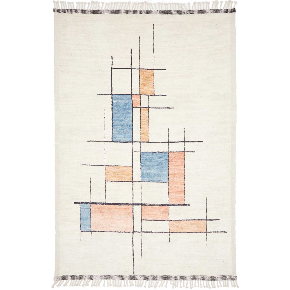 Tappeto Gabbeh Marrakech Pakistan bianco beige 197x298 Tappeto Gabbeh Marrakech Pakistan bianco beige 197x298