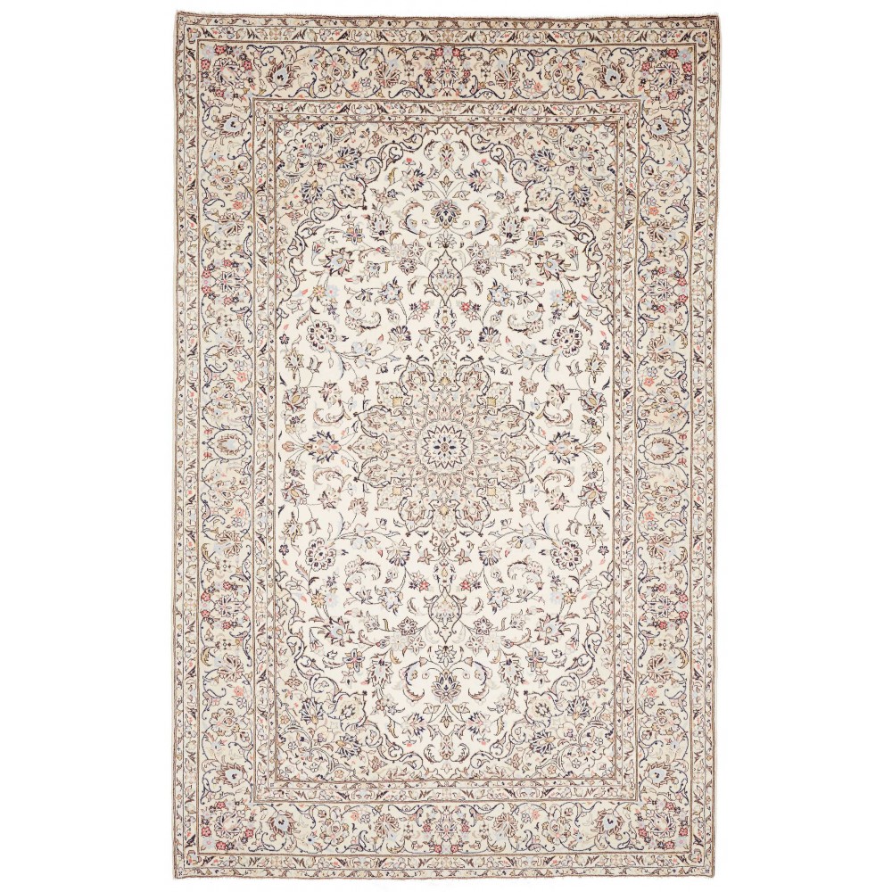 Tappeto Kashan Persia bianco grigio 194x306 Tappeto Kashan Persia bianco grigio 194x306