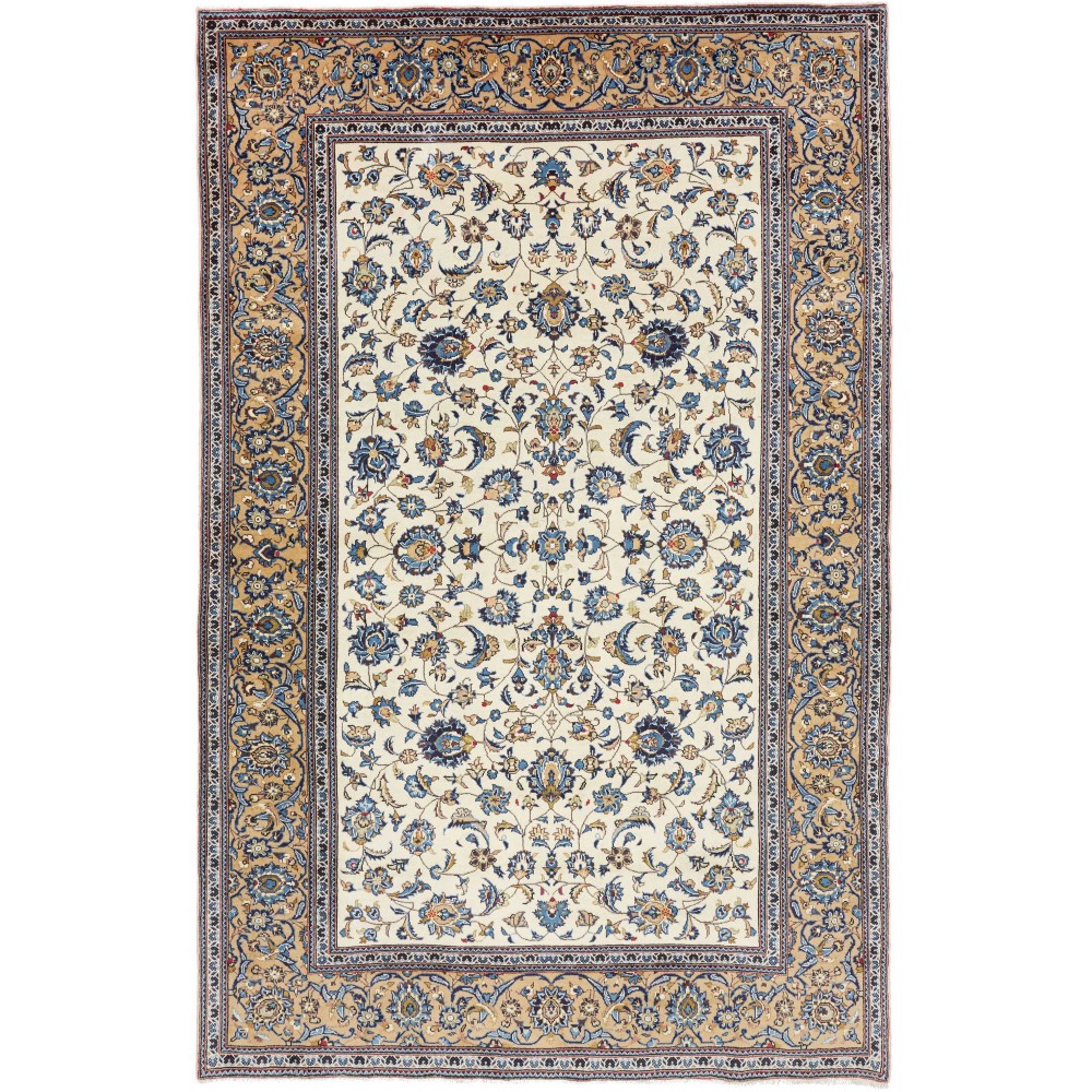 Tappeto Kashan Persia beige grigio 198x309 Tappeto Kashan Persia beige grigio 198x309