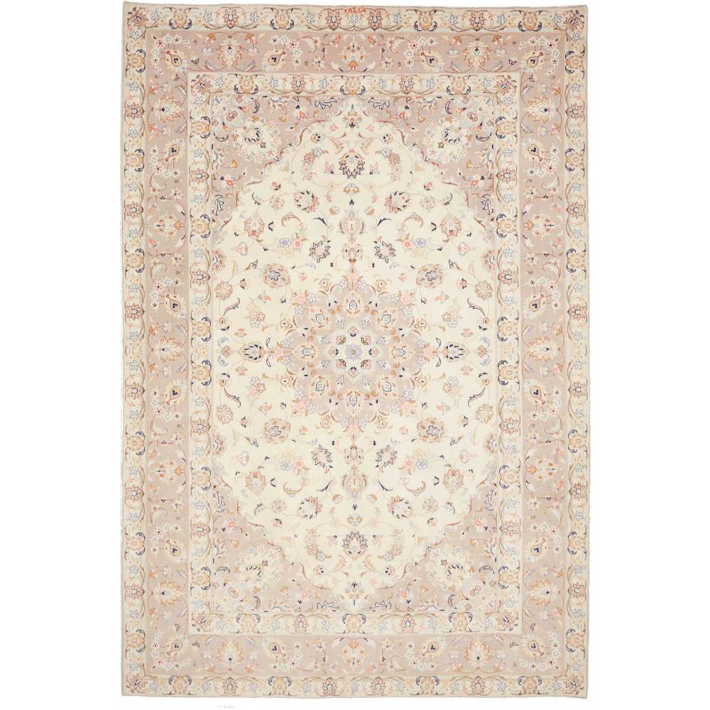 Tappeto Kashan Persia bianco marrone 200x300 Tappeto Kashan Persia bianco marrone 200x300