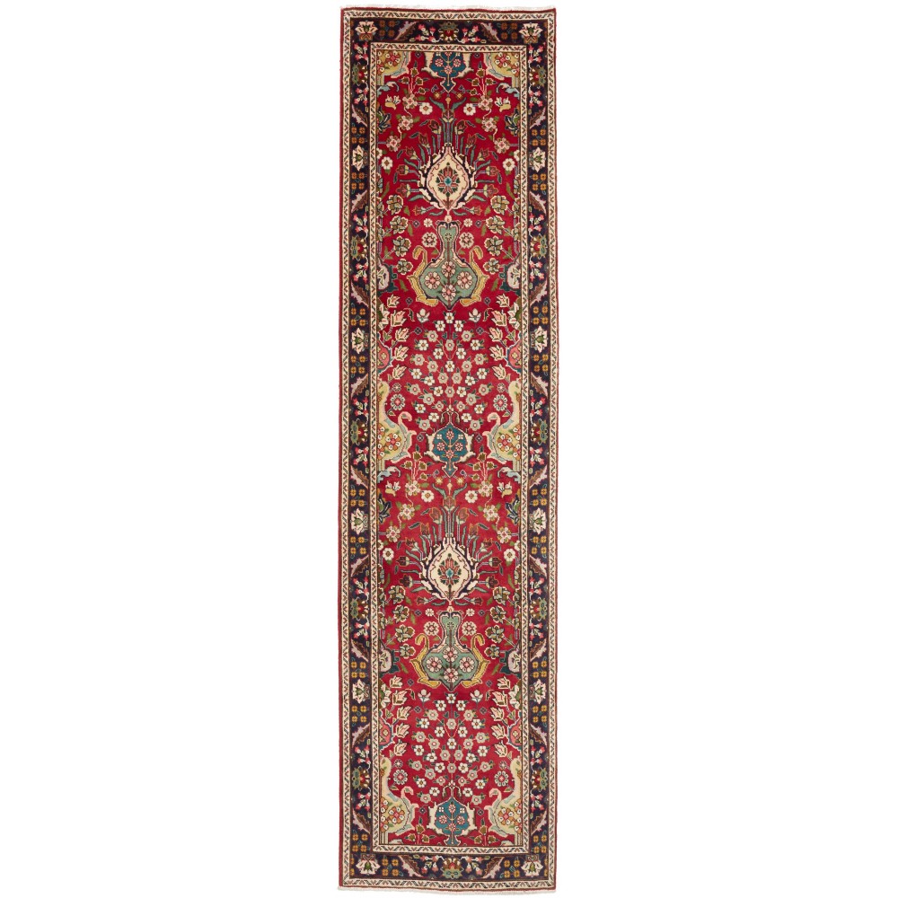Tappeto Tabriz Persia marrone giallo 82x342 Tappeto Tabriz Persia marrone giallo 82x342