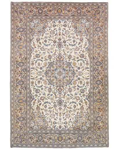 Tappeto Kashan Persia beige grigio 195x292