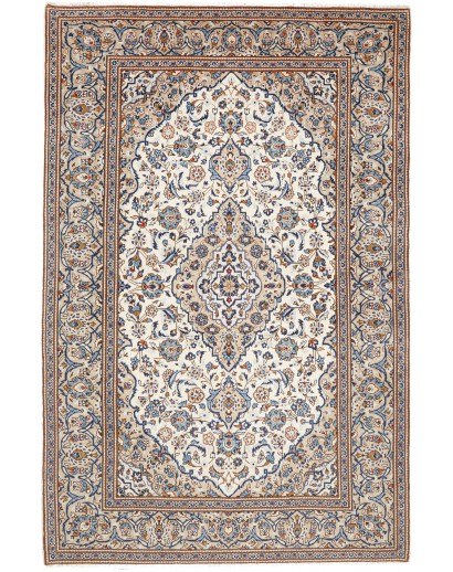 Tappeto Kashan Persia beige grigio 195x297