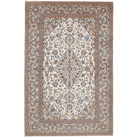 Tappeto Kashan Persia beige grigio 195x297