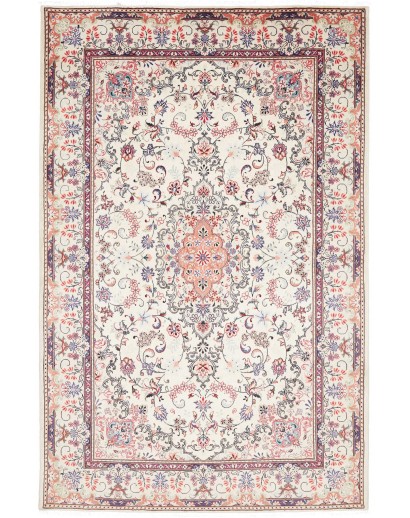 Tappeto Kashan Persia bianco grigio 198x302