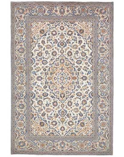 Tappeto Kashan Persia bianco grigio 202x303