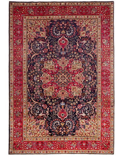 Tappeto Tabriz Persia marrone blu 204x300