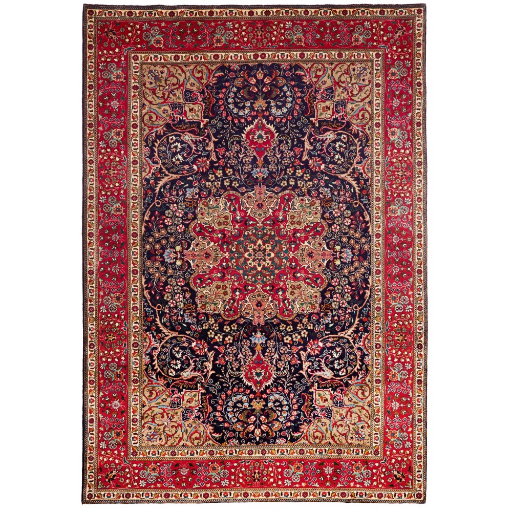 Tappeto Tabriz Persia marrone blu 204x300 Tappeto Tabriz Persia marrone blu 204x300