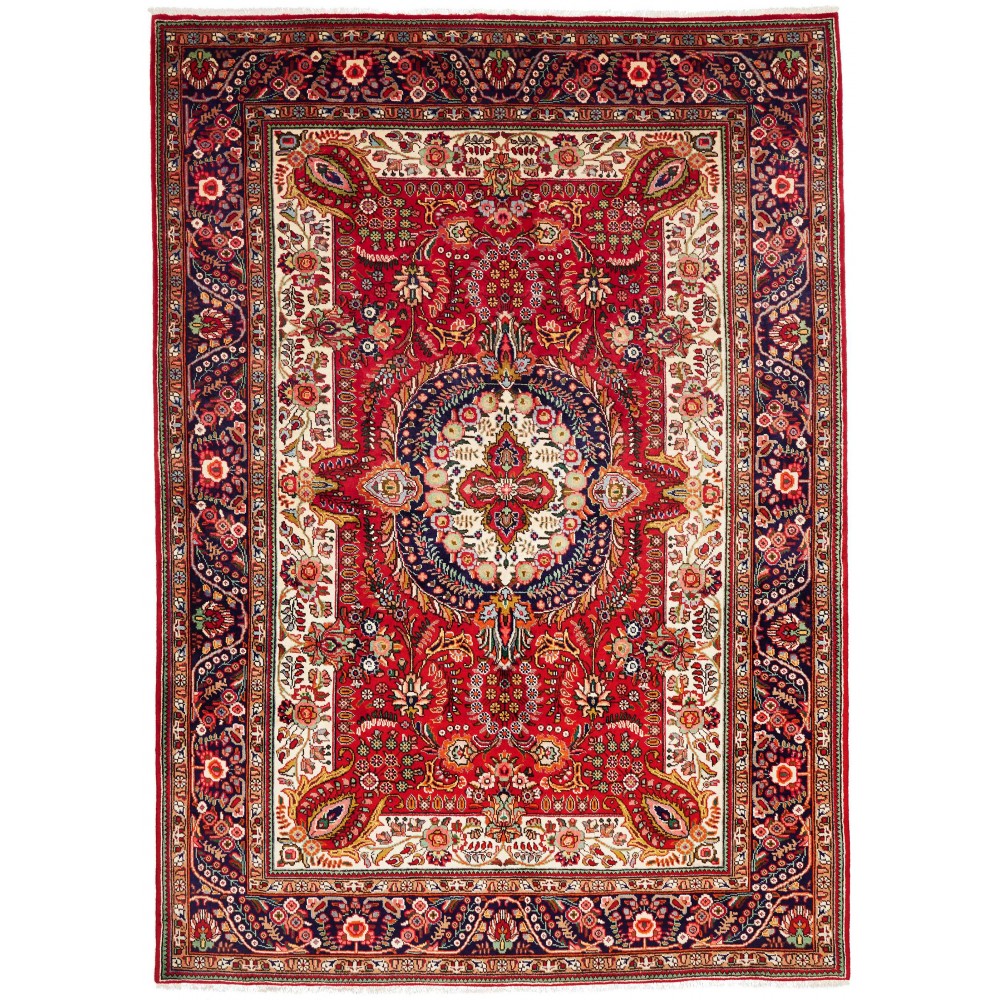Tappeto Tabriz Persia marrone giallo 203x285 Tappeto Tabriz Persia marrone giallo 203x285
