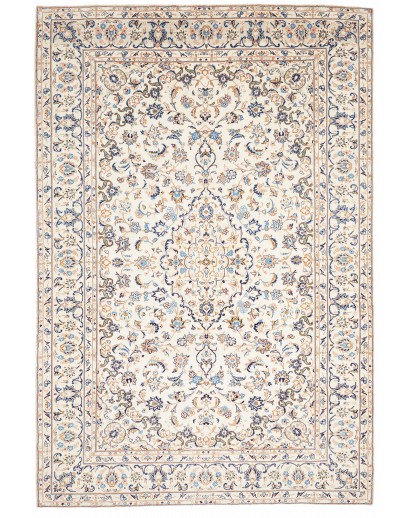 Tappeto Kashan Persia bianco grigio 200x294