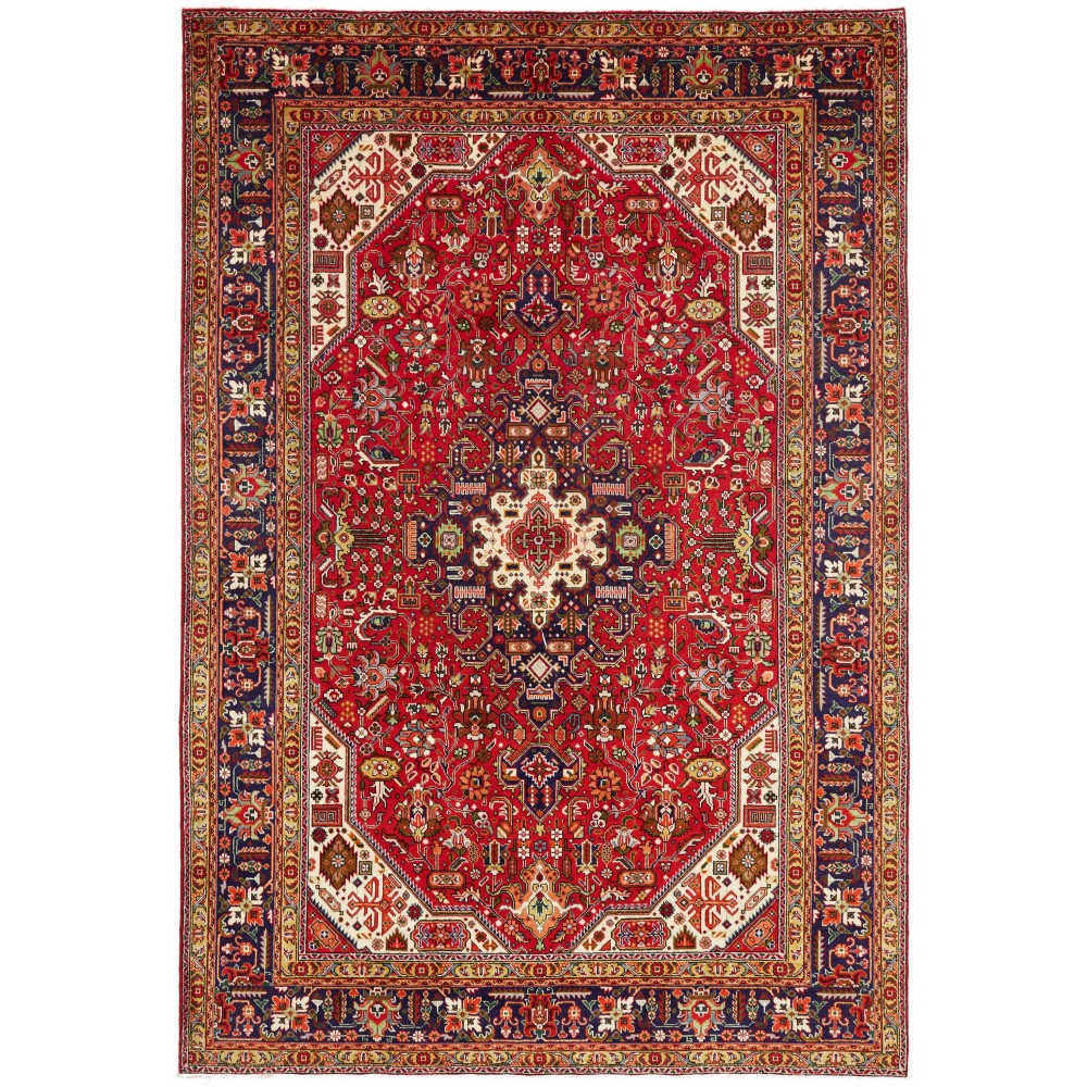 Tappeto Tabriz Persia marrone giallo 202x296 Tappeto Tabriz Persia marrone giallo 202x296