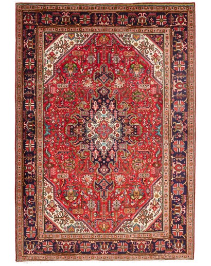 Tappeto Tabriz Persia rosso grigio 205x285