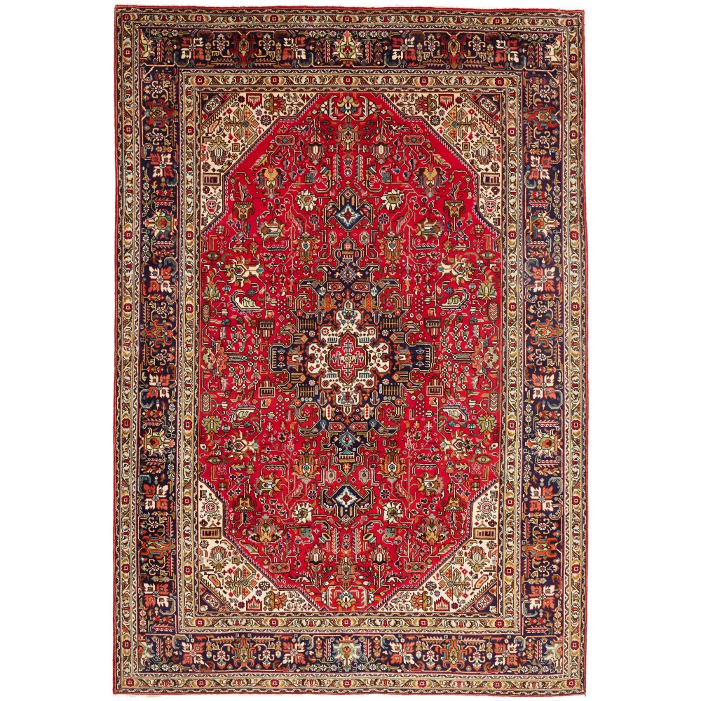 Tappeto Tabriz Persia marrone blu 203x295 Tappeto Tabriz Persia marrone blu 203x295