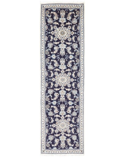 Tappeto Nain Kashmar Persia grigio azzurro 80x290
