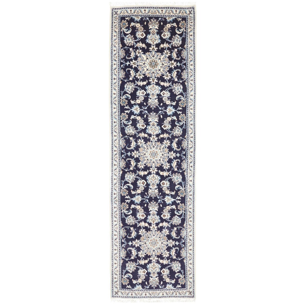 Tappeto Nain Kashmar Persia grigio azzurro 80x290 Tappeto Nain Kashmar Persia grigio azzurro 80x290