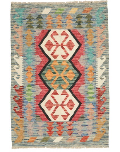 Tappeto Kilim Afghanistan marrone azzurro 83x120