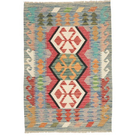 Tappeto Kilim Afghanistan marrone azzurro 83x120