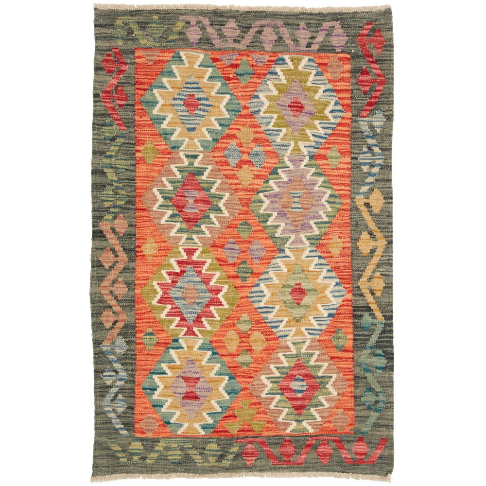 Tappeto Kilim Afghanistan marrone beige 83x131 Tappeto Kilim Afghanistan marrone beige 83x131