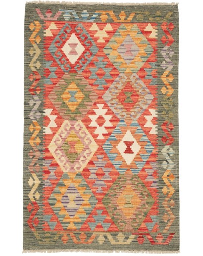 Tappeto Kilim Afghanistan marrone bianco 81x129