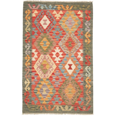 Tappeto Kilim Afghanistan marrone bianco 81x129