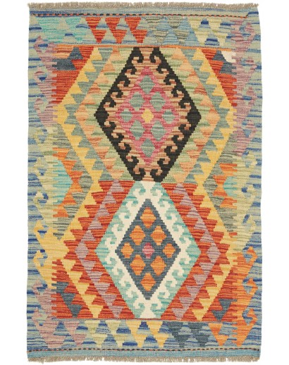 Tappeto Kilim Afghanistan marrone grigio 75x110