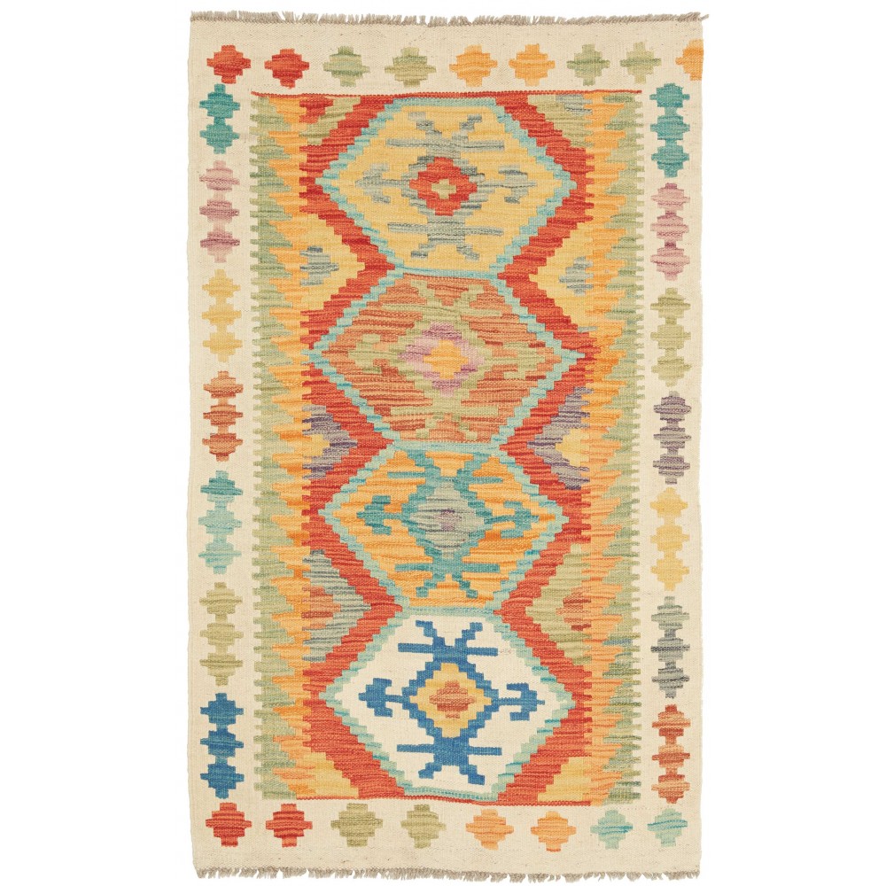 Tappeto Kilim Afghanistan marrone grigio 76x126 Tappeto Kilim Afghanistan marrone grigio 76x126