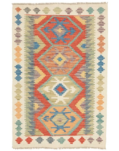 Tappeto Kilim Afghanistan marrone rosso 83x125
