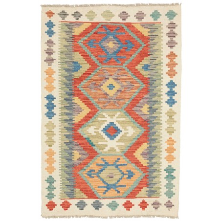 Tappeto Kilim Afghanistan marrone rosso 83x125