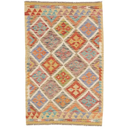 Tappeto Kilim Afghanistan marrone azzurro 83x127