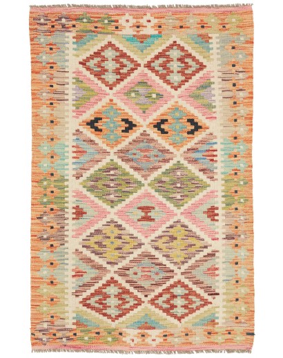Tappeto Kilim Afghanistan marrone grigio 83x128