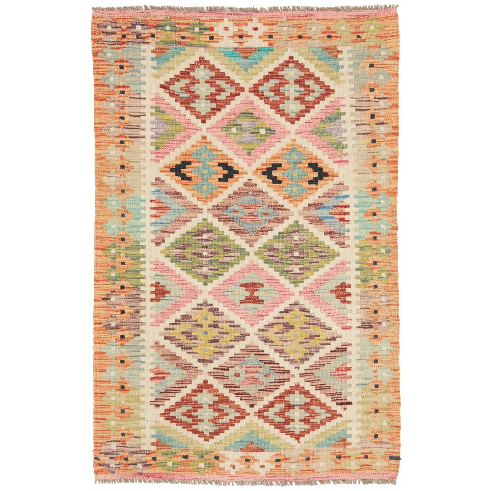 Tappeto Kilim Afghanistan marrone grigio 83x128 Tappeto Kilim Afghanistan marrone grigio 83x128