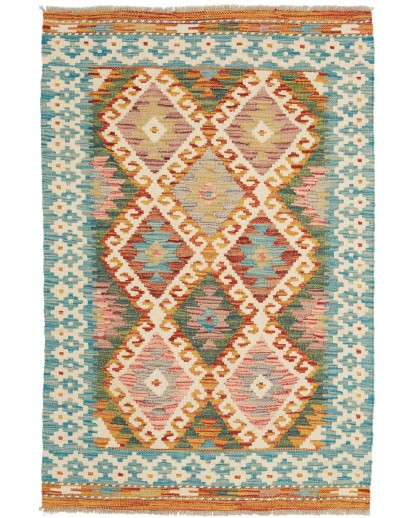 Tappeto Kilim Afghanistan marrone arancione 86x127