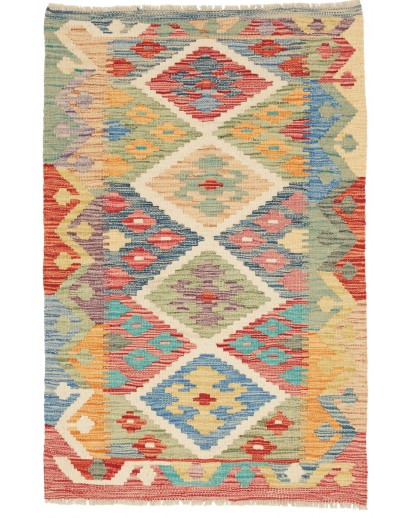 Tappeto Kilim Afghanistan marrone azzurro 79x119